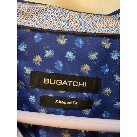 Bugatchi Men's Shirt Blue Long Sleeves Shaped Fit Size XL Pre-Owned - Picture 3 of 9